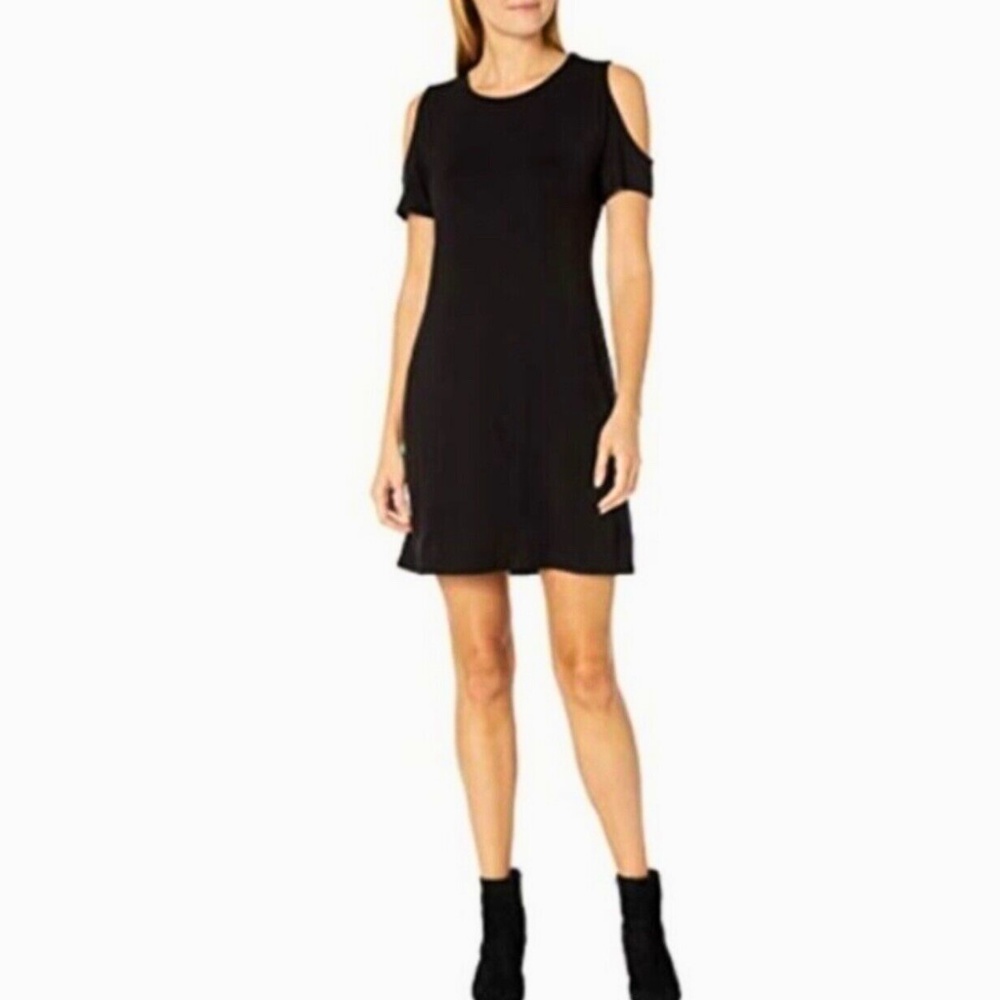 Calvin Klein Short-Sleeve Cold Shoulder Dress NWOT Black Small